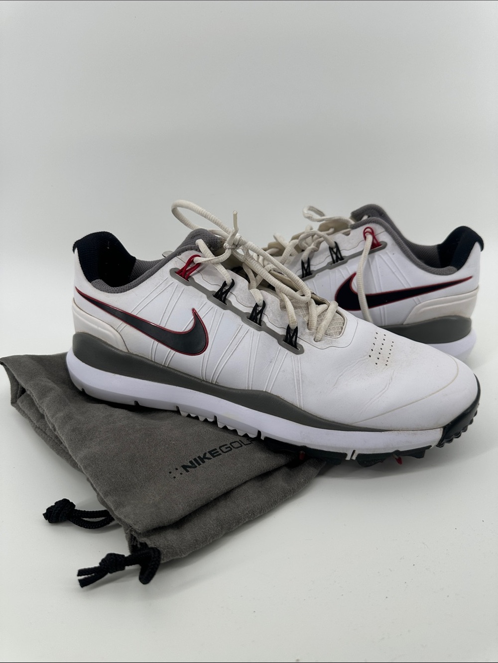 Nike Tiger Woods TW14 Golf Shoes White Black Red Original 2014 Men’s sz 12